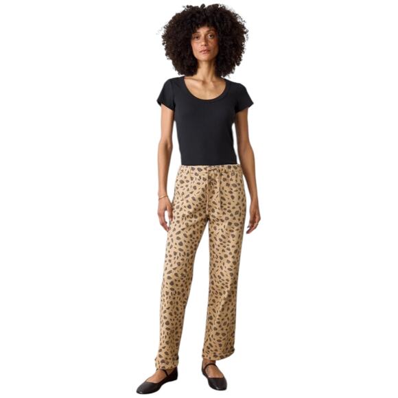 NWT Women's Marine Layer Denim Drawstring Pant Animal Print Size XL - Picture 2 of 13